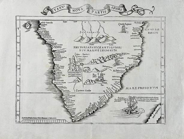 Ptolemy, Fries, pub. 1535 - Map of South Africa